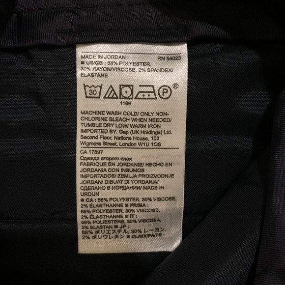 Banana Republic Logan Pants Trousers Navy With White Polka Dots Sz 2 Petite - Picture 8 of 8